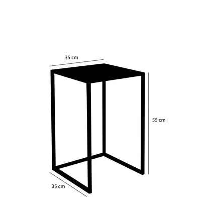 Goa Bijzettafel - Set van 2 - L35 x B35 x H55 cm - Metaal Zwart | Perrano Mica Decorations