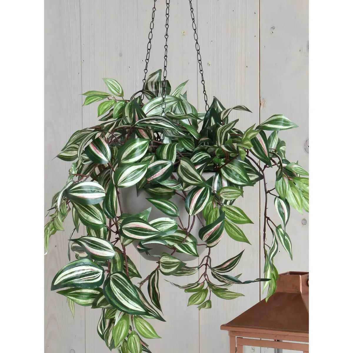 Tradescantia Kunst Hangplant in Bloempot Stan - H45 x Ø25 cm - Groen | Perrano Mica Decorations