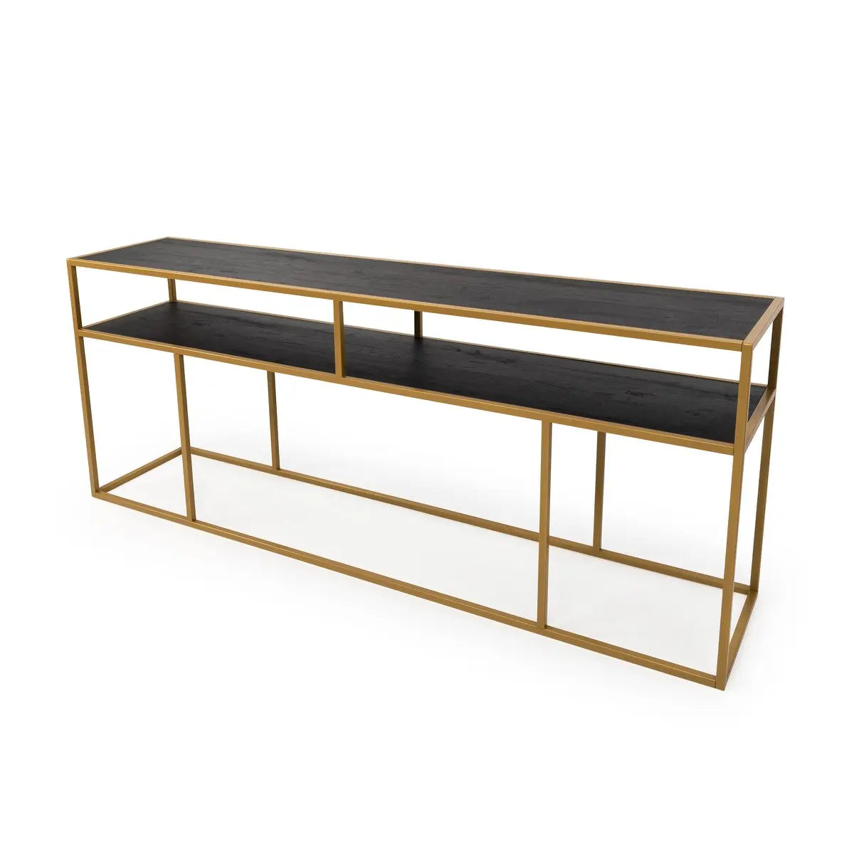 Stalux Side-table 'Teun' 200cm, kleur goud / zwart eiken Stalux