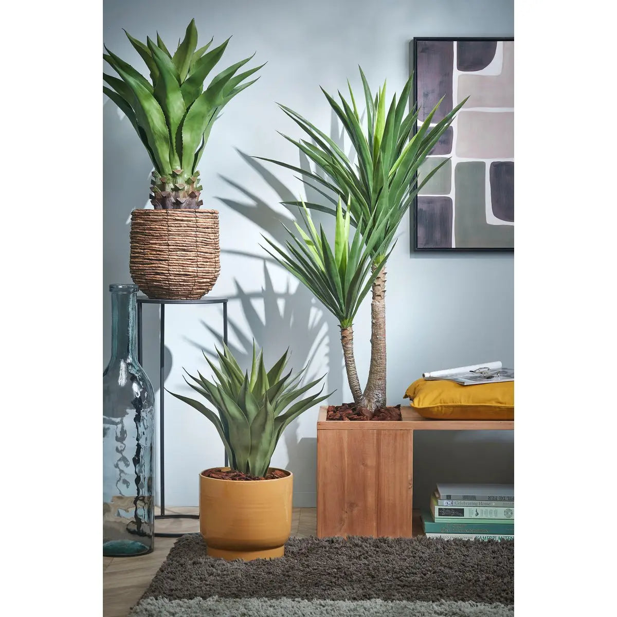 Yucca Kunstplant - H120 x Ø60 cm - Realistische Groene Eyecatcher | Perrano Mica Decorations