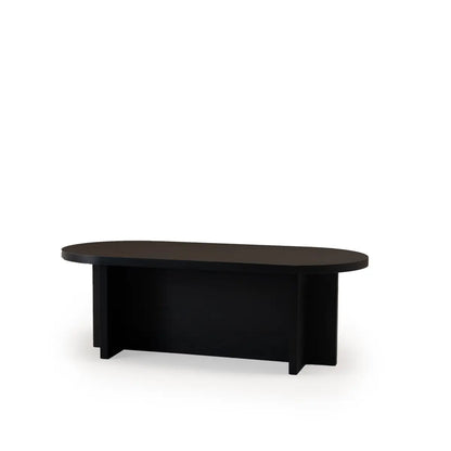 Ovale Salontafel Zara 110 x 50cm, kleur zwart eiken Stalux