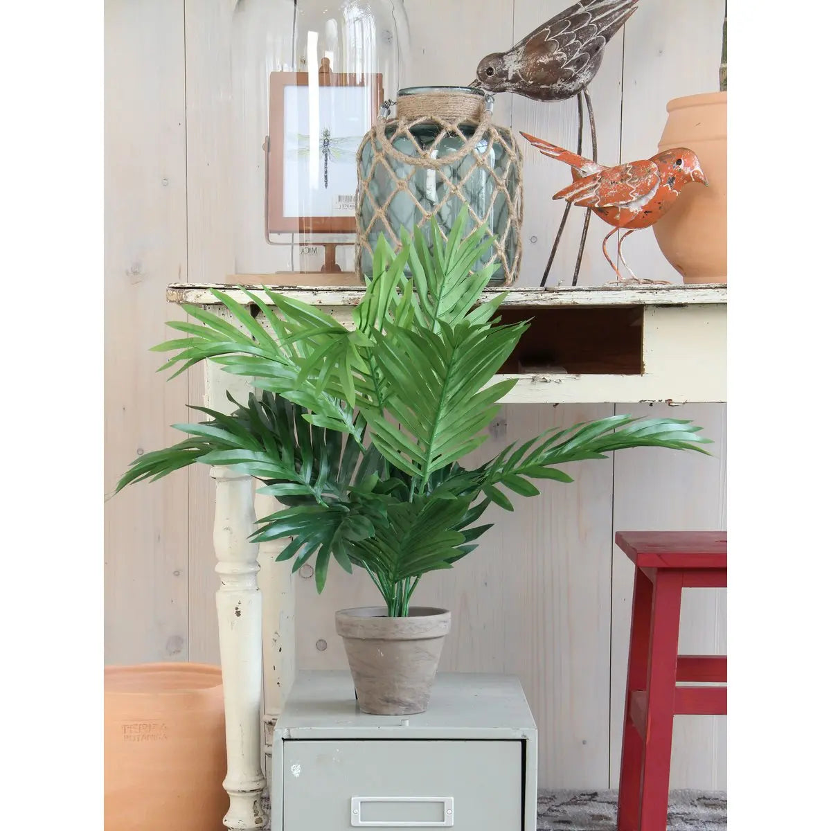 Areca Palm Kunstplant in Bloempot Stan - H45 x Ø60 cm - Groen | Perrano Mica Decorations