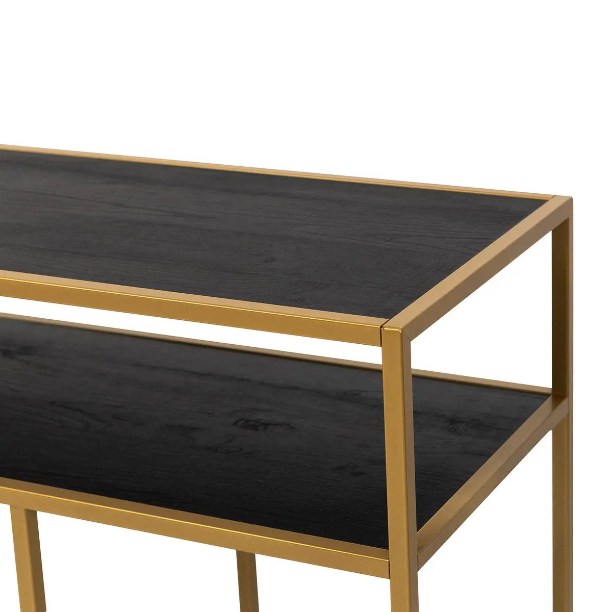 Stalux Side-table 'Teun' 200cm, kleur goud / zwart eiken Stalux