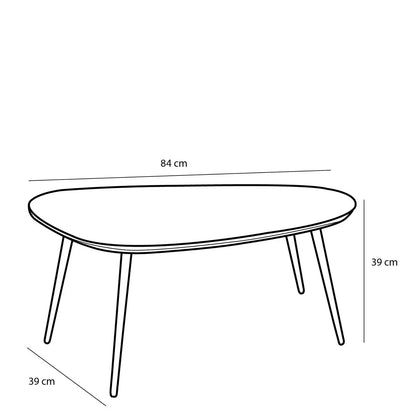 Jailey Bijzettafel - Set van 2 - L84 x B39 x H39 cm - Gerecycled Hout - Zwart | Perrano Mica Decorations