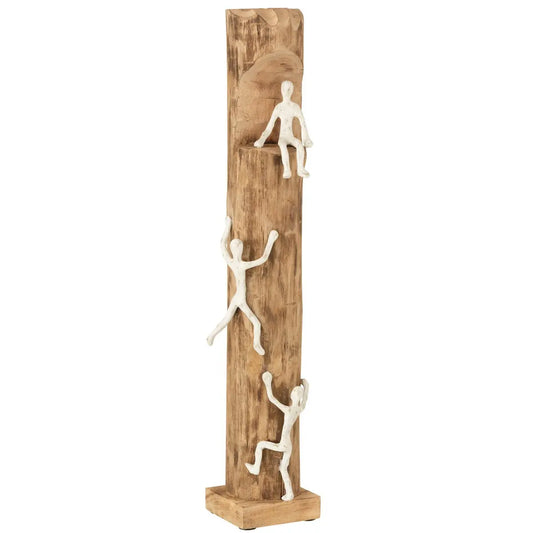 J-Line Figuur 3Klimmers Hout/Aluminium Naturel/Zilver J-Line