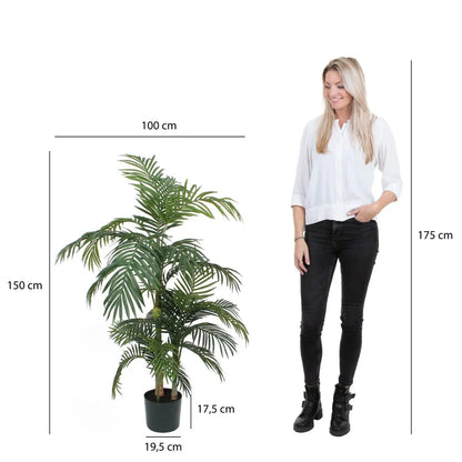 Areca Palm Kunstplant - H150 x Ø100 cm - Groen | Perrano Mica Decorations