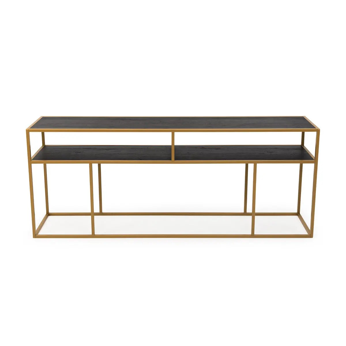 Stalux Side-table 'Teun' 200cm, kleur goud / zwart eiken Stalux