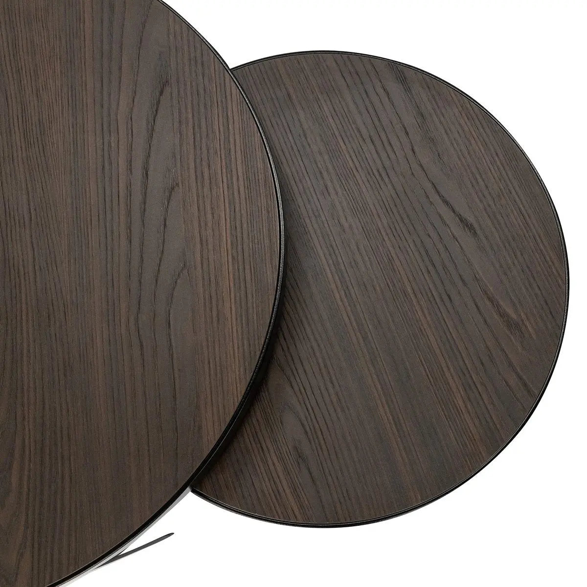 Stalux Salontafelset 'Saar' rond 80 en 60cm, kleur zwart / bruin hout Stalux