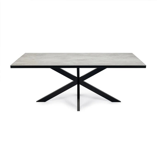 Stalux Eettafel 'Gijs' 240 x 100cm, kleur zwart / beton Stalux