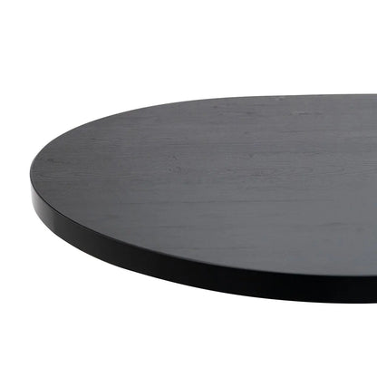 Stalux Plat ovale eettafel 'Noud' 180 x 100, kleur zwart / zwart eiken Stalux