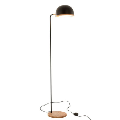 J-Line Staande Lamp Evy - ijzer/hout - zwart/naturel J-Line