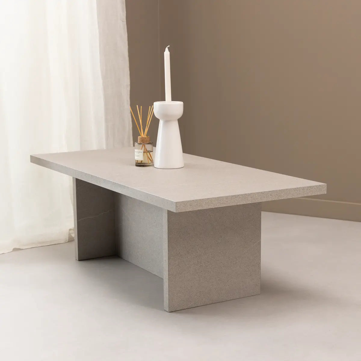 Salontafel Palmer 110 x 50cm, kleur grijs natuursteen Stalux