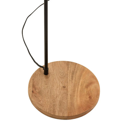 J-Line Staande Lamp Evy - ijzer/hout - zwart/naturel J-Line