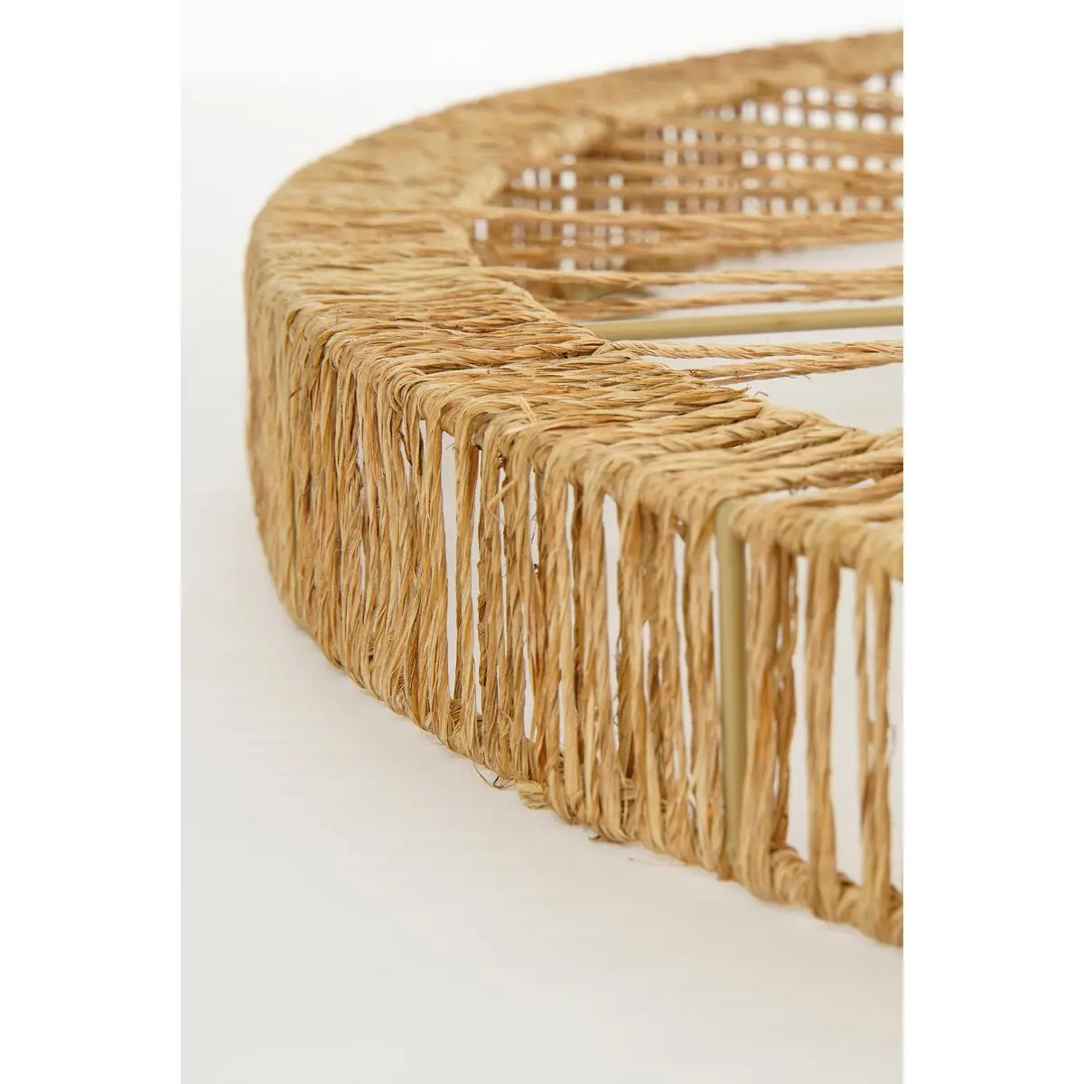 Ludy Wandspiegel - H5 x Ø70 cm - Jute - Lichtbruin | Perrano Mica Decorations