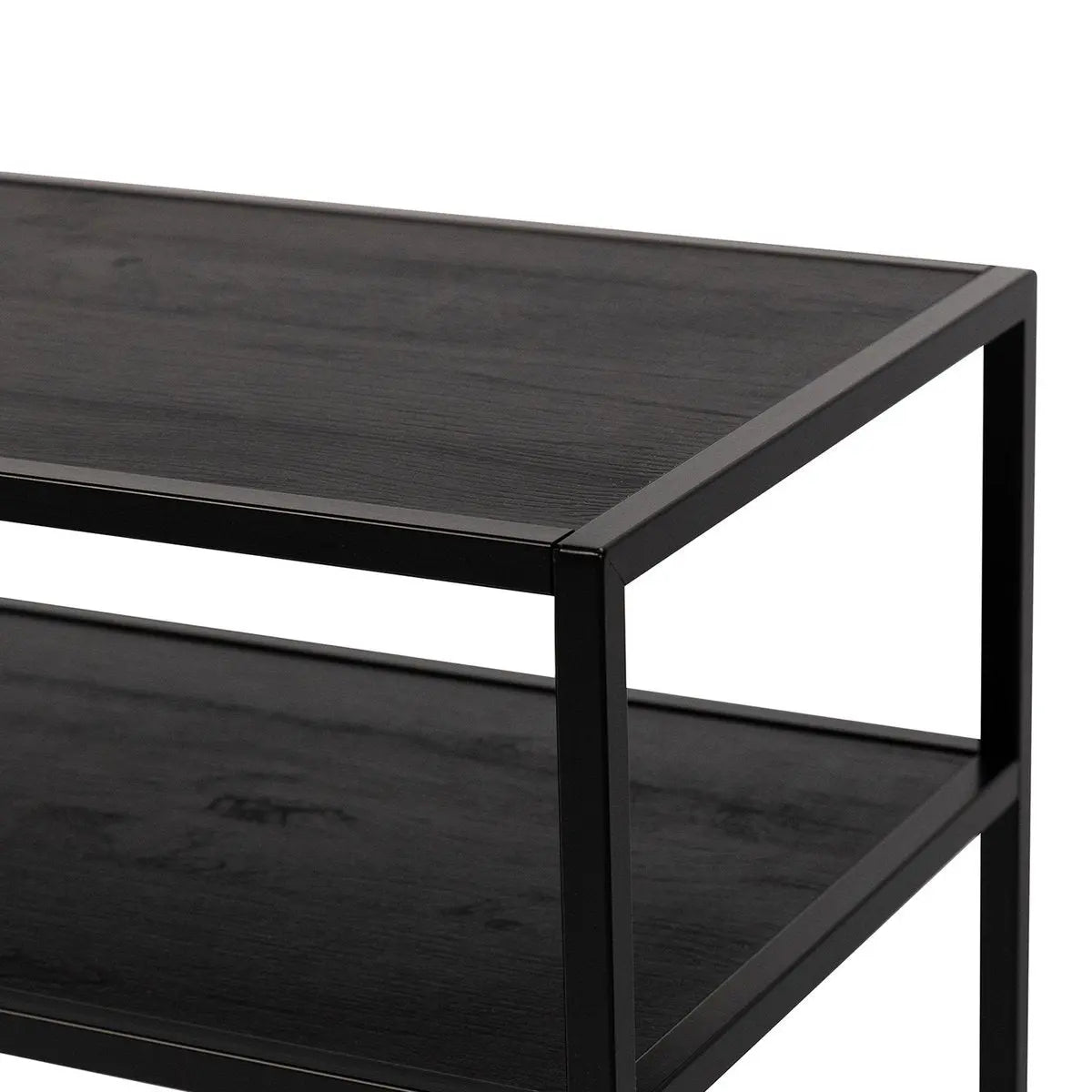 Stalux Side-table 'Teun' 150cm, kleur zwart / zwart eiken Stalux