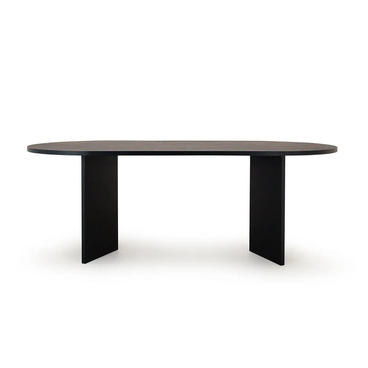 Ovale Eettafel Nina 200 x 90cm, kleur zwart eiken Stalux